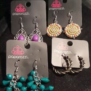 Paparazzi Women's earrings Sets - Purple, Teal, Silver 4 in all